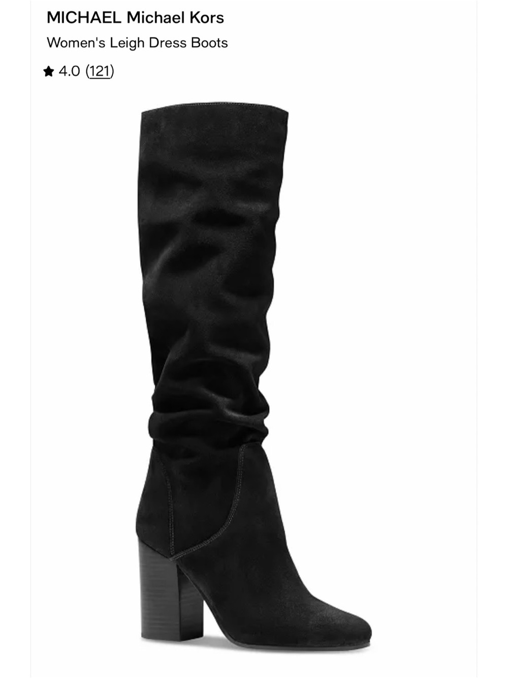 MICHAEL Michael Kors Leigh Black Slouchy Knee-High Heeled Boots